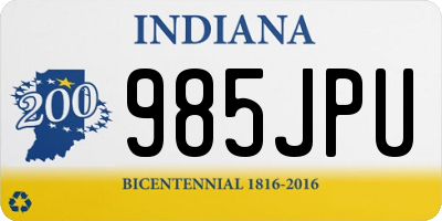 IN license plate 985JPU