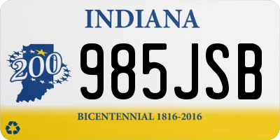 IN license plate 985JSB