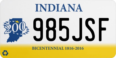 IN license plate 985JSF