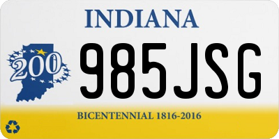 IN license plate 985JSG