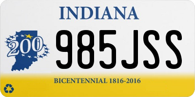 IN license plate 985JSS