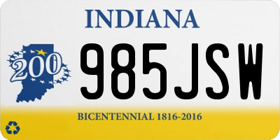 IN license plate 985JSW