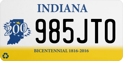 IN license plate 985JTO