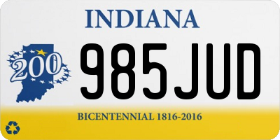 IN license plate 985JUD