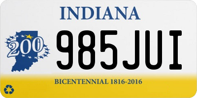 IN license plate 985JUI