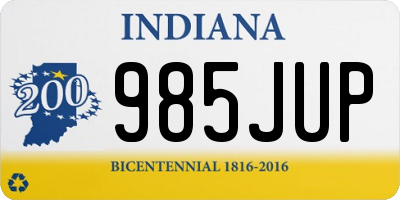 IN license plate 985JUP