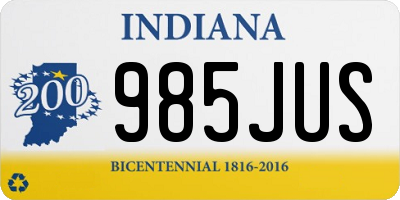 IN license plate 985JUS