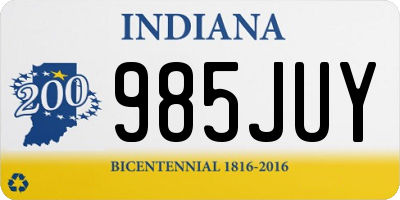 IN license plate 985JUY