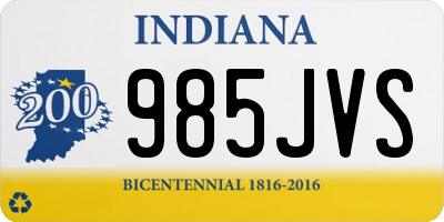 IN license plate 985JVS