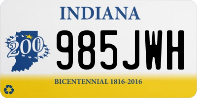 IN license plate 985JWH