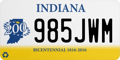 IN license plate 985JWM