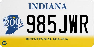 IN license plate 985JWR