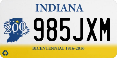 IN license plate 985JXM