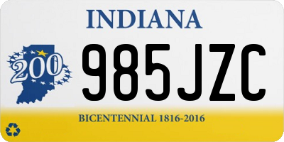 IN license plate 985JZC