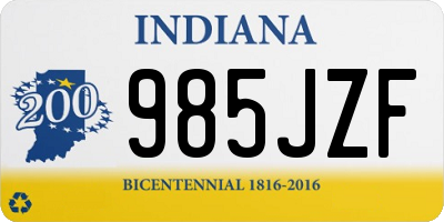 IN license plate 985JZF