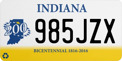 IN license plate 985JZX