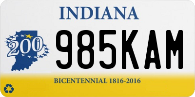 IN license plate 985KAM