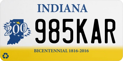 IN license plate 985KAR