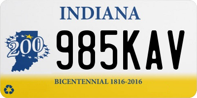 IN license plate 985KAV