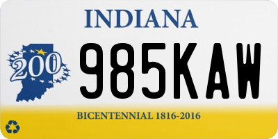 IN license plate 985KAW