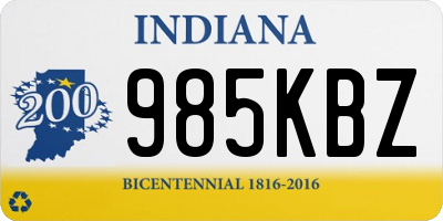 IN license plate 985KBZ