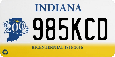 IN license plate 985KCD