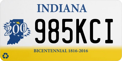 IN license plate 985KCI
