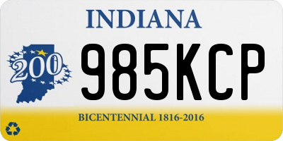 IN license plate 985KCP