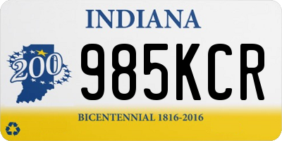 IN license plate 985KCR