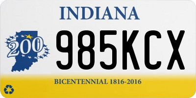 IN license plate 985KCX