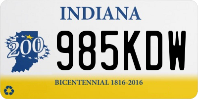 IN license plate 985KDW