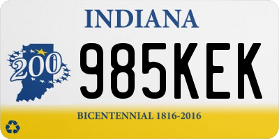 IN license plate 985KEK