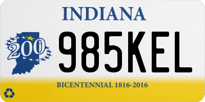 IN license plate 985KEL