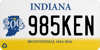 IN license plate 985KEN