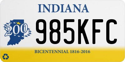 IN license plate 985KFC