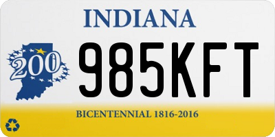 IN license plate 985KFT