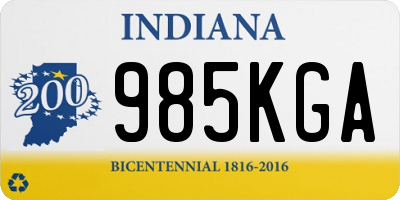 IN license plate 985KGA