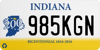 IN license plate 985KGN