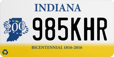 IN license plate 985KHR