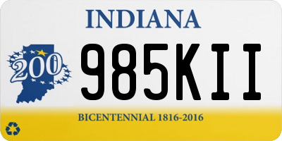 IN license plate 985KII