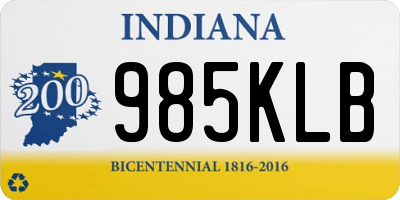 IN license plate 985KLB