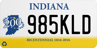 IN license plate 985KLD