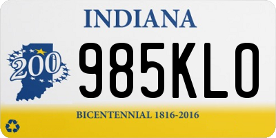 IN license plate 985KLO
