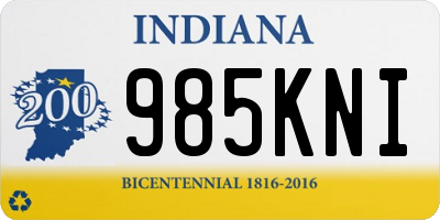 IN license plate 985KNI