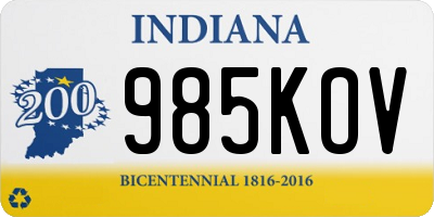 IN license plate 985KOV