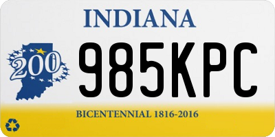 IN license plate 985KPC
