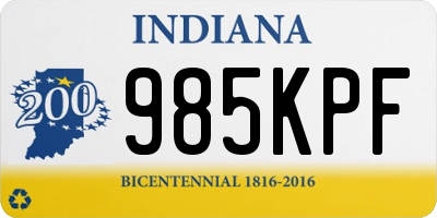 IN license plate 985KPF