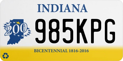 IN license plate 985KPG