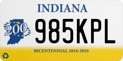 IN license plate 985KPL