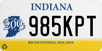 IN license plate 985KPT